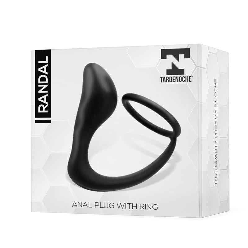 TARDENOCHE - RANDAL BUTT PLUG WITH PENIS RING SILICONE BLACK