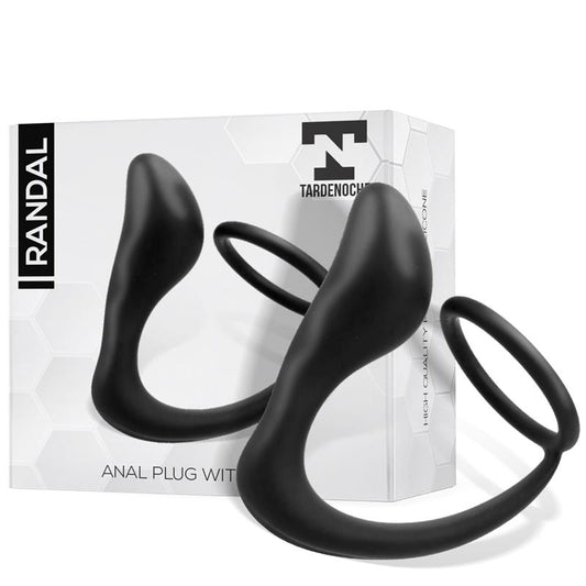 TARDENOCHE - RANDAL BUTT PLUG WITH PENIS RING SILICONE BLACK