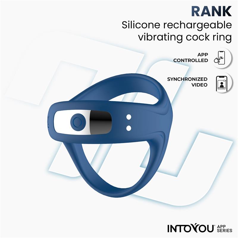 INTOYOU APP SERIES - RANK VIBRATING RING WITH APP BLUE
