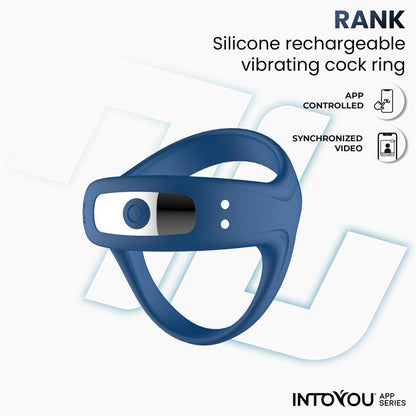 INTOYOU APP SERIES - RANK VIBRATING RING WITH APP BLUE