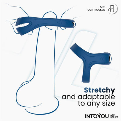 INTOYOU APP SERIES - RANK VIBRATING RING WITH APP BLUE