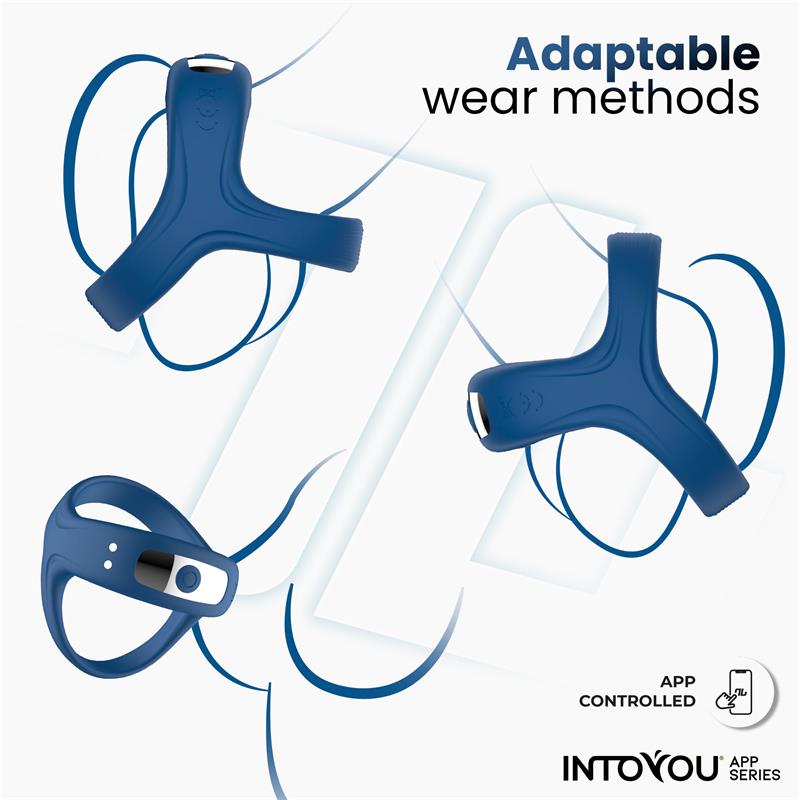 INTOYOU APP SERIES - RANK VIBRATING RING WITH APP BLUE