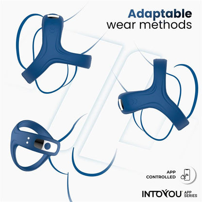 INTOYOU APP SERIES - RANK VIBRATING RING WITH APP BLUE