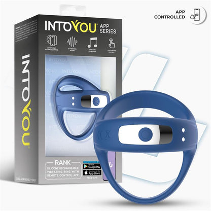 INTOYOU APP SERIES - RANK VIBRATING RING WITH APP BLUE