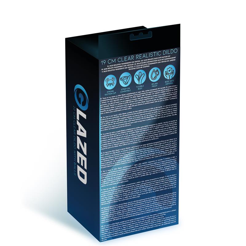 GLAZED - REALISTIC DILDO CRYSTAL MATERIAL 19 CM