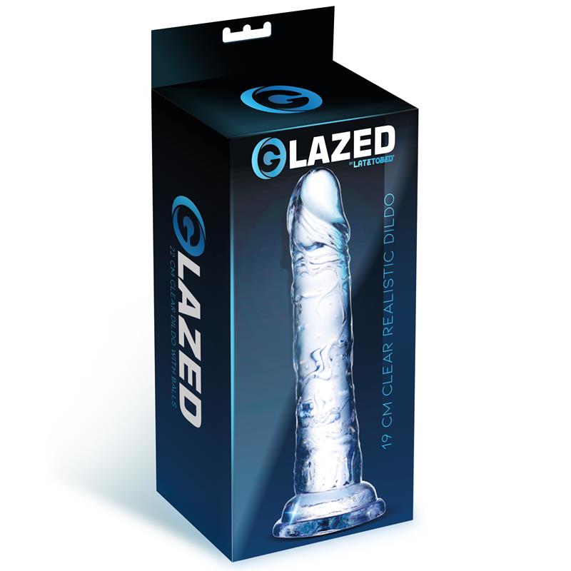 GLAZED - REALISTIC DILDO CRYSTAL MATERIAL 19 CM