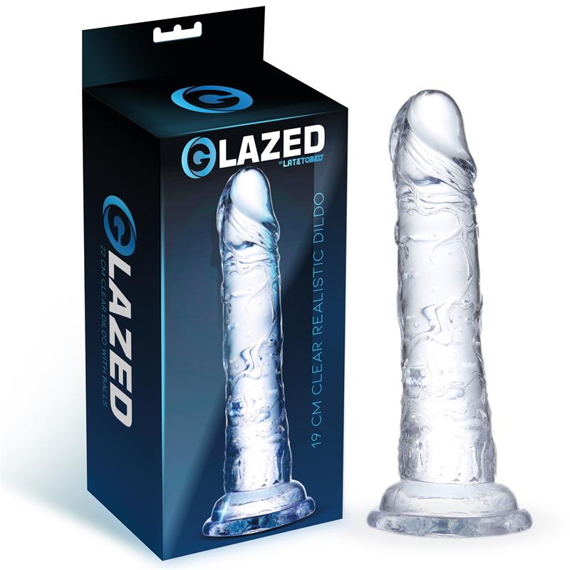 GLAZED - REALISTIC DILDO CRYSTAL MATERIAL 19 CM