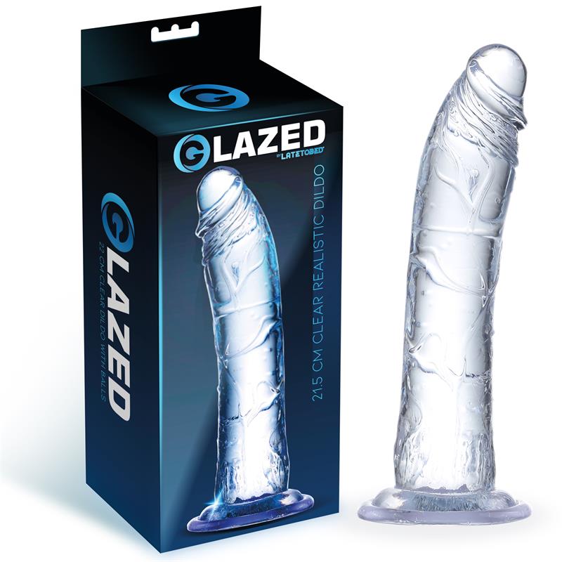 GLAZED - REALISTIC DILDO CRYSTAL MATERIAL 21,5 CM
