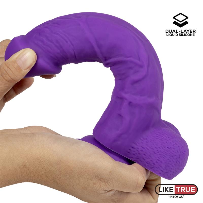LIKETRUE - REALISTIC DILDO LIQUID SILICONE DUAL LAYER 8 PURPLE