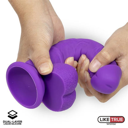 LIKETRUE - REALISTIC DILDO LIQUID SILICONE DUAL LAYER 8 PURPLE