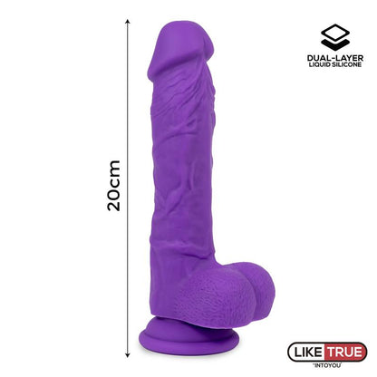 LIKETRUE - REALISTIC DILDO LIQUID SILICONE DUAL LAYER 8 PURPLE