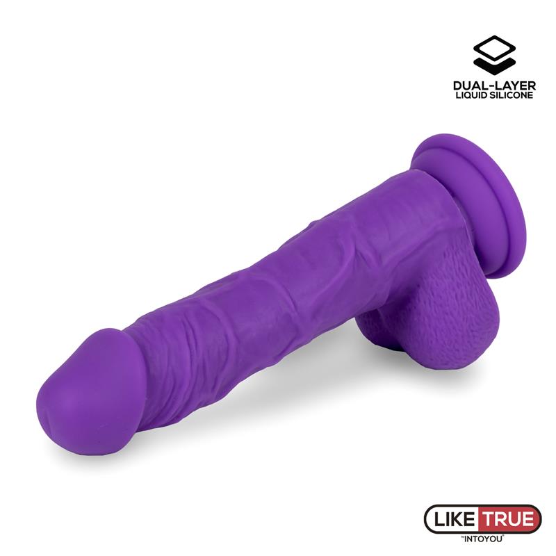 LIKETRUE - REALISTIC DILDO LIQUID SILICONE DUAL LAYER 8 PURPLE