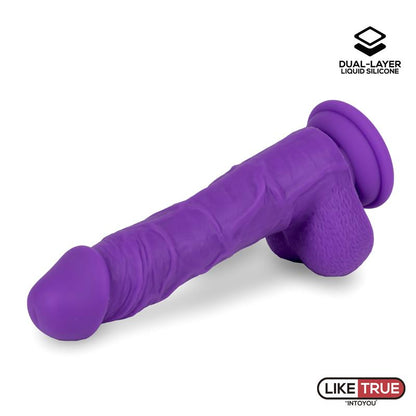 LIKETRUE - REALISTIC DILDO LIQUID SILICONE DUAL LAYER 8 PURPLE