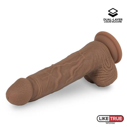 LIKETRUE - DILDO DUAL LAYER SILICONE 8.25 BROWN