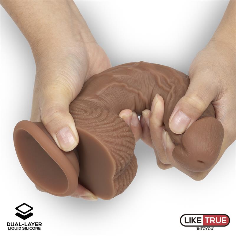 LIKETRUE - DILDO DUAL LAYER SILICONE 8.25 BROWN