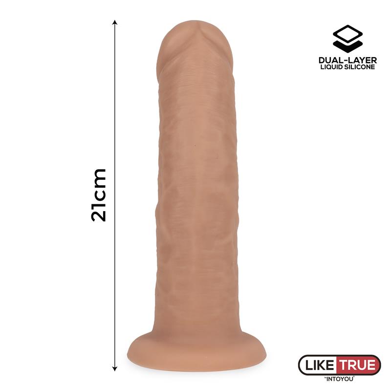 LIKETRUE - REALISTIC DILDO LIQUID SILICONE DUAL LAYER 8.25