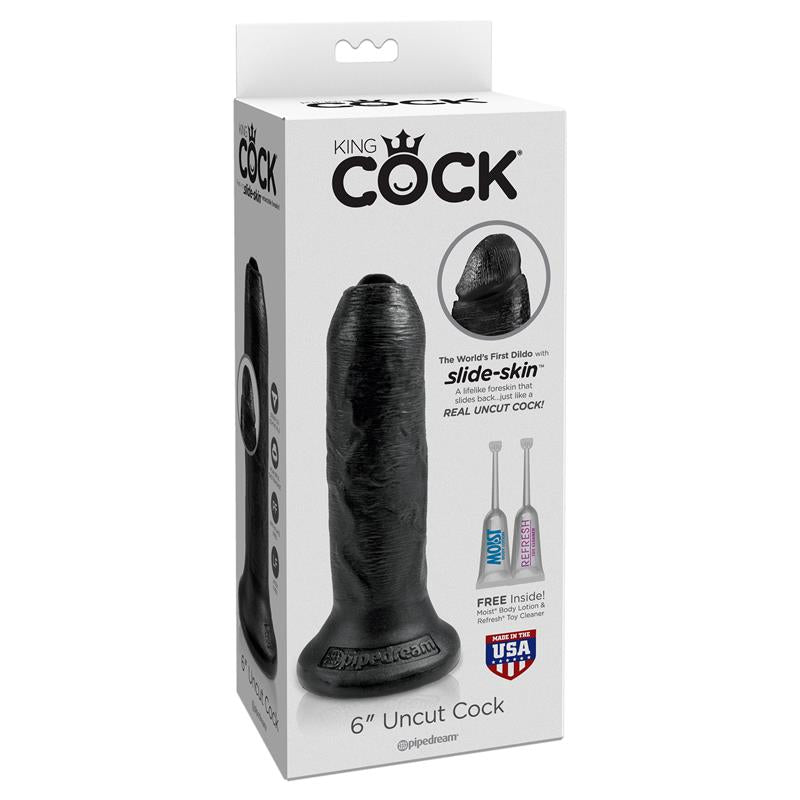 KING COCK - REALISTIC DILDO WITH MOVABLE FORESKIN BLACK 6