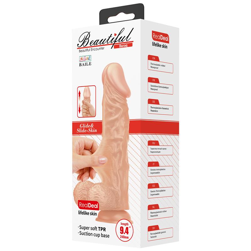 BAILE - REALISTIC DILDO WITH SUCTION CUP BURAQ 9.4