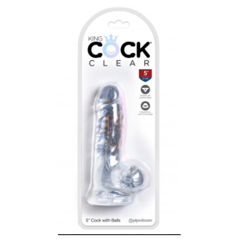 KING COCK - REALISTIC DILDO WITH TESTICLES 5 CLEAR