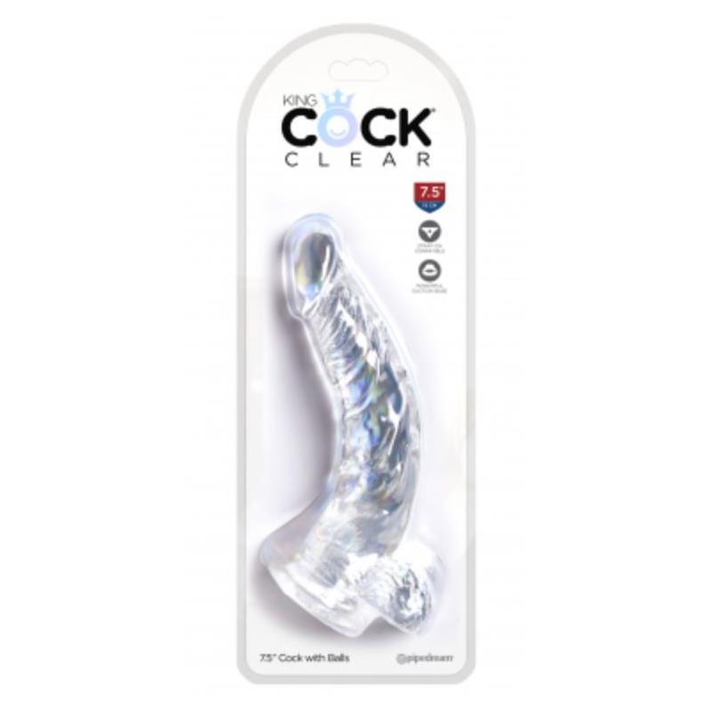 KING COCK - REALISTIC DILDO WITH TESTICLES 7.5 CLEAR