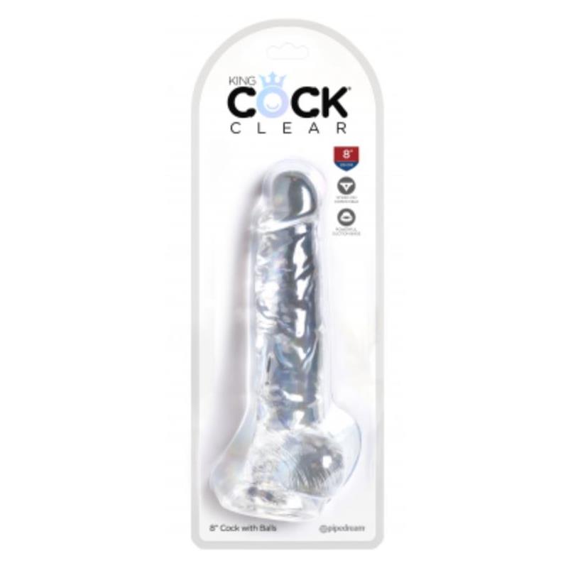 KING COCK - REALISTIC DILDO WITH TESTICLES 8 CLEAR