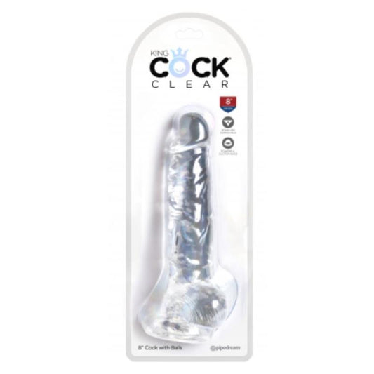 KING COCK - REALISTIC DILDO WITH TESTICLES 8 CLEAR