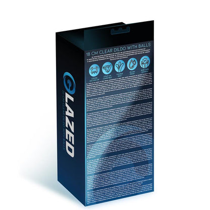 GLAZED - REALISTIC DILDO WITH TESTICLES CRYSTAL MATERIAL 18 CM