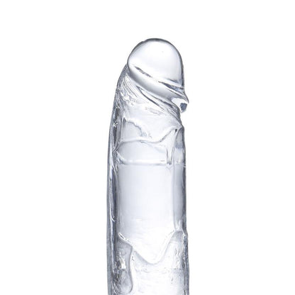 GLAZED - REALISTIC DILDO WITH TESTICLES CRYSTAL MATERIAL 18 CM