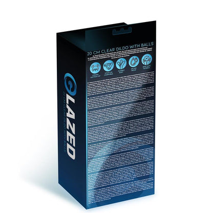 GLAZED - REALISTIC DILDO WITH TESTICLES CRYSTAL MATERIAL 20 CM