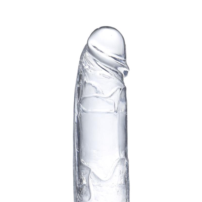 GLAZED - REALISTIC DILDO WITH TESTICLES CRYSTAL MATERIAL 22 CM