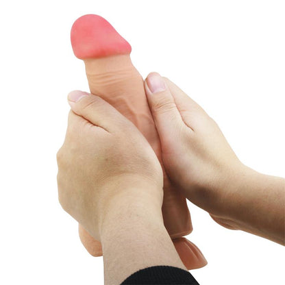 PRETTY LOVE - SLIDING SKIN SERIES REALISTIC DILDO WITH SLIDING SKIN SUCTION CUP REMOTE CONTROL FLESH 21.8 CM