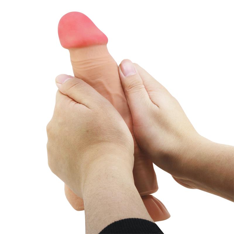 PRETTY LOVE - SLIDING SKIN SERIES REALISTIC DILDO WITH SLIDING SKIN SUCTION CUP REMOTE CONTROL FLESH 21.8 CM