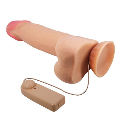 PRETTY LOVE - SLIDING SKIN SERIES REALISTIC DILDO WITH SLIDING SKIN SUCTION CUP REMOTE CONTROL FLESH 21.8 CM