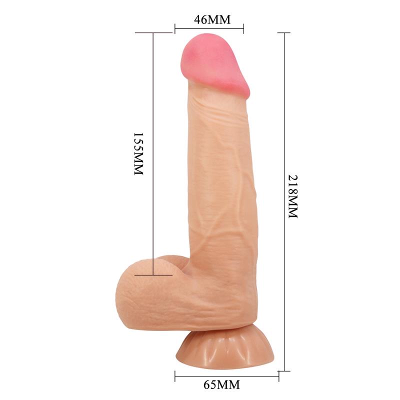 PRETTY LOVE - SLIDING SKIN SERIES REALISTIC DILDO WITH SLIDING SKIN SUCTION CUP REMOTE CONTROL FLESH 21.8 CM