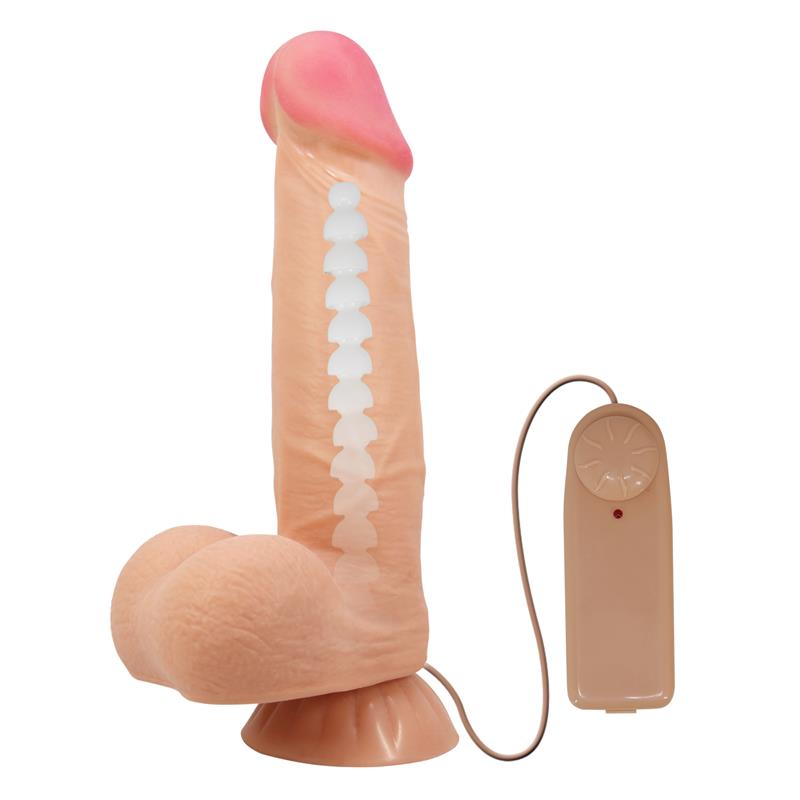 PRETTY LOVE - SLIDING SKIN SERIES REALISTIC DILDO WITH SLIDING SKIN SUCTION CUP REMOTE CONTROL FLESH 21.8 CM
