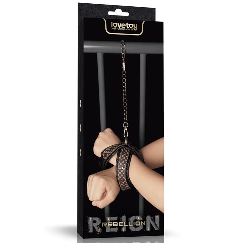 LOVETOY - REBELLION REIGN CROSSED HANDCUFF WITH CHAIN