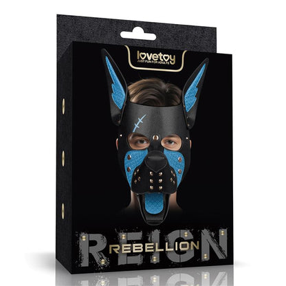 LOVETOY - REBELLION REIGN SCARRED ALPHA PUP MASK BLUE