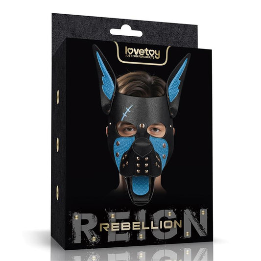LOVETOY - REBELLION REIGN SCARRED ALPHA PUP MASK BLUE