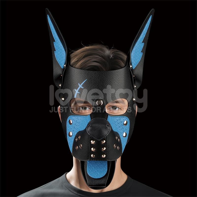 LOVETOY - REBELLION REIGN SCARRED ALPHA PUP MASK BLUE