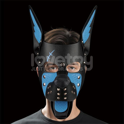 LOVETOY - REBELLION REIGN SCARRED ALPHA PUP MASK BLUE