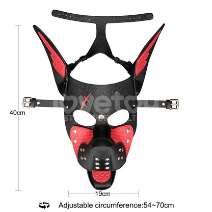 LOVETOY - REBELLION REIGN SCARRED ALPHA PUP MASK RED