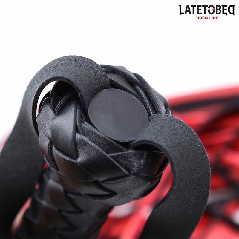 LATETOBED BDSM LINE - RED BLACK  FLOGGER 65 CM