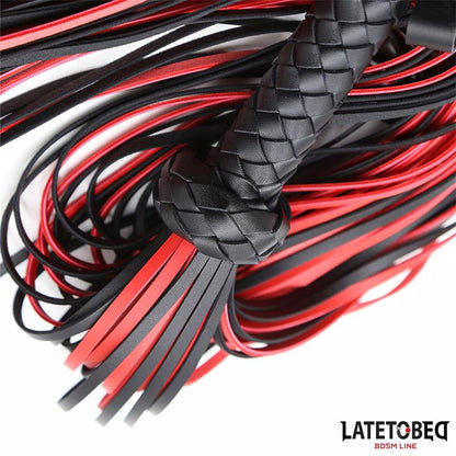LATETOBED BDSM LINE - RED BLACK  FLOGGER 65 CM