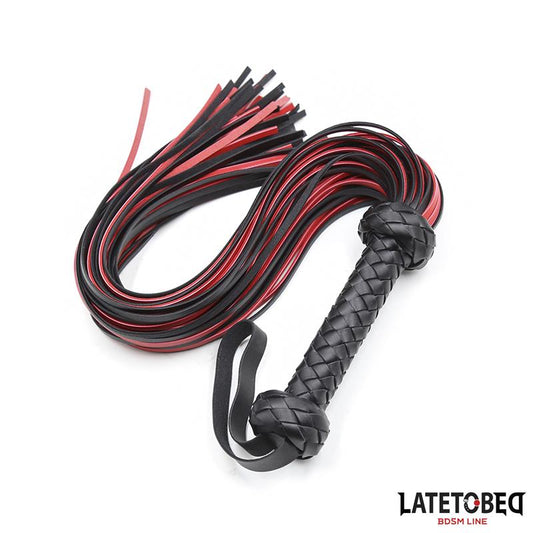 LATETOBED BDSM LINE - RED BLACK  FLOGGER 65 CM