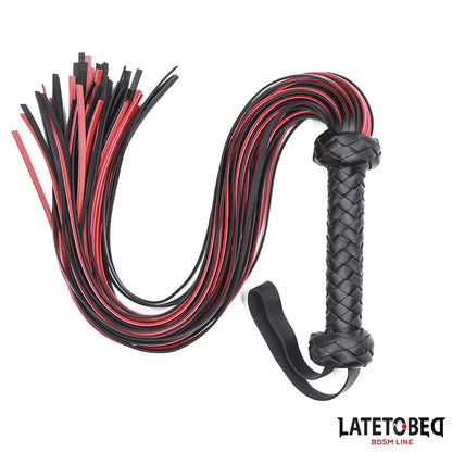 LATETOBED BDSM LINE - RED BLACK  FLOGGER 65 CM