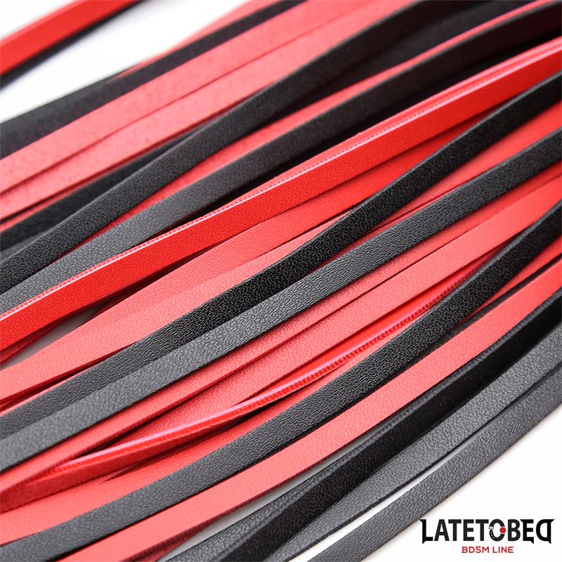 LATETOBED BDSM LINE - RED BLACK  FLOGGER 65 CM