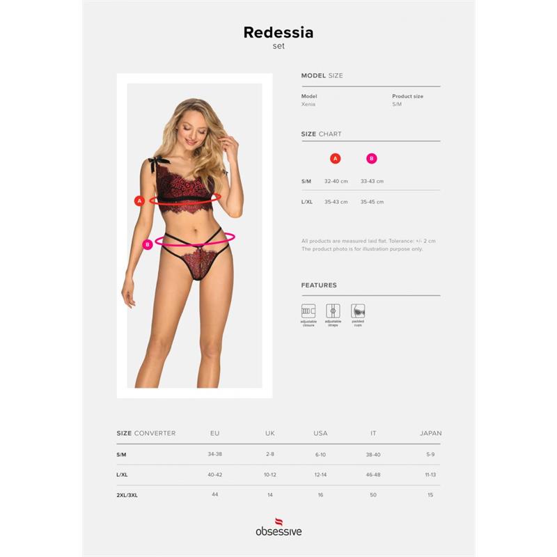 OBSESSIVE - REDESSIA 2 PIECE LACE BRA SET