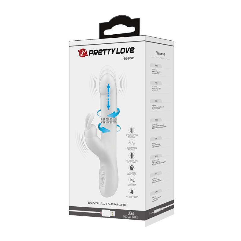 PRETTYLOVE - REESE VIBRATOR WITH ROTATING BEADS AND THRUSTING
