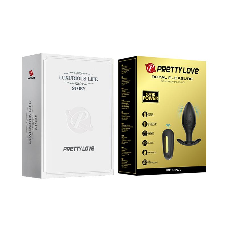 PRETTYLOVE - REGINA ROYAL BUTT PLUG WITH REMOTE USB