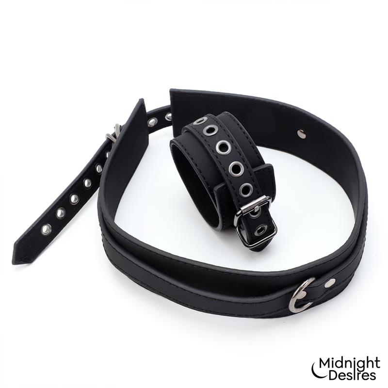 MIDNIGHT DESIRES - RESTRAIN SET WITH HAND AND THIGH CUFFS